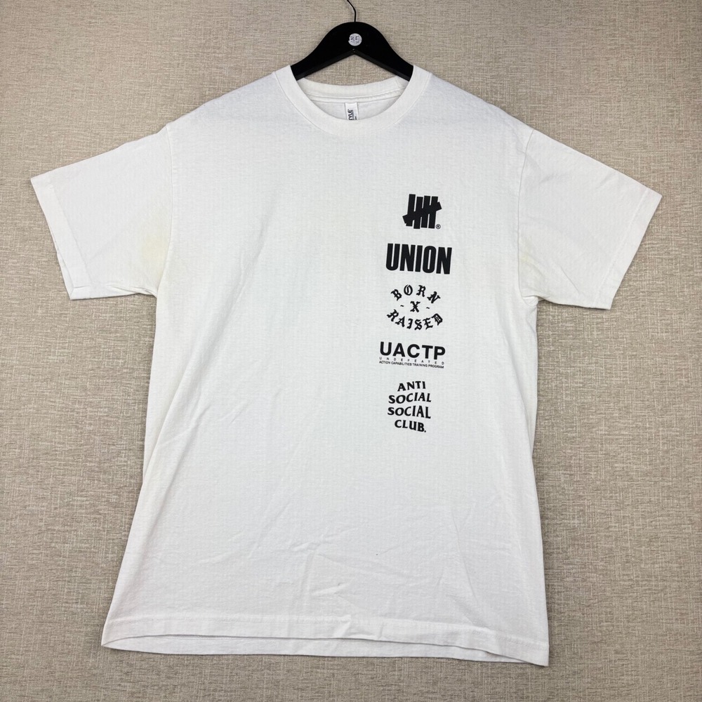 Undefeated Union Born Raised ASSC Toy Drive 19 Mens L White T-Shirt
